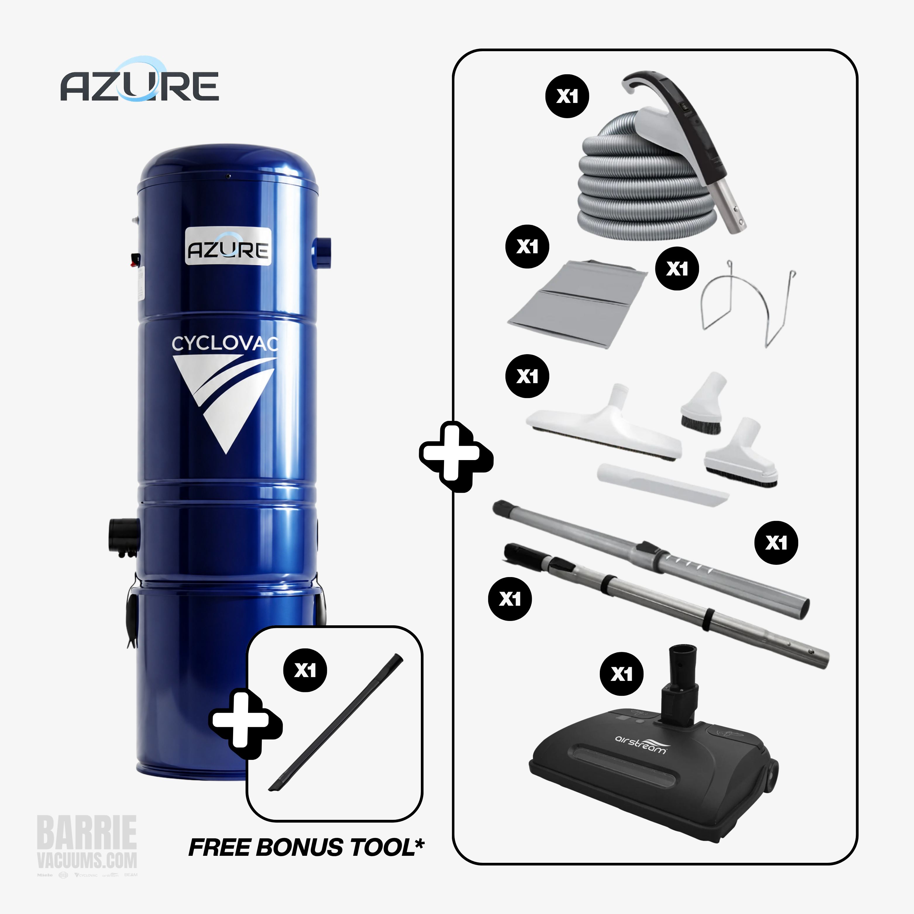 CYCLOVAC AZURE w/ Carpet & Bare Floor Pkg